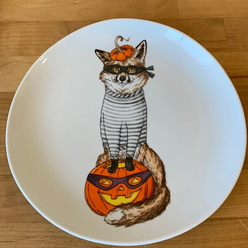 West Elm - Dapper Animal Halloween - Fox Bandit - Salad Plate